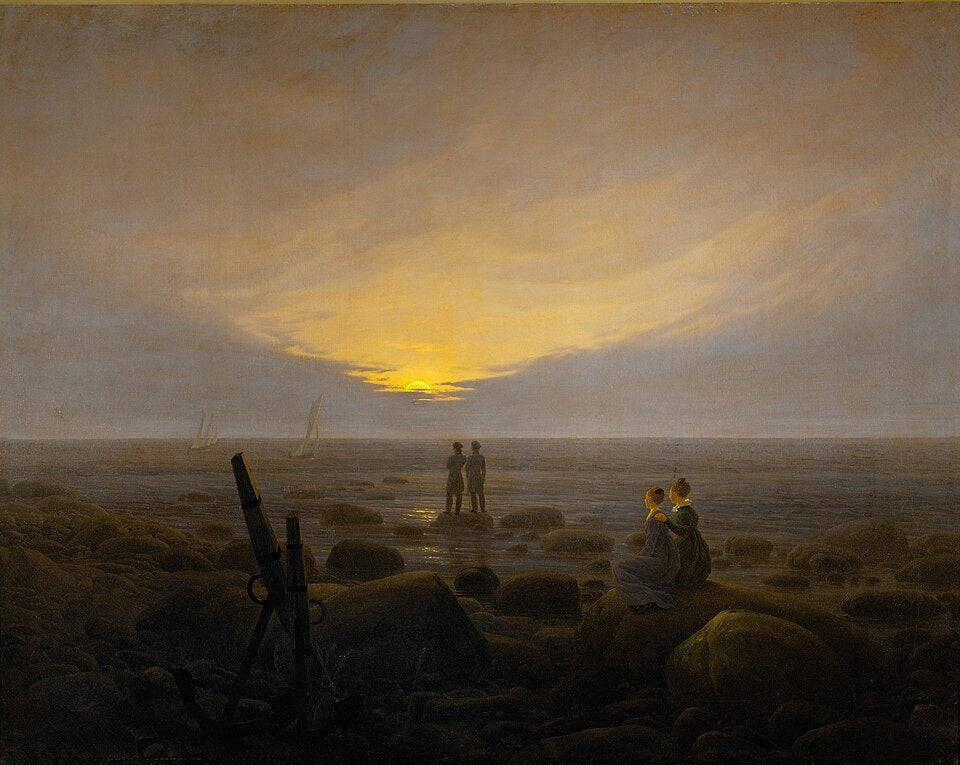 Caspar David Friedrich Moonrise by the Sea - Hand Painted Oil Painting