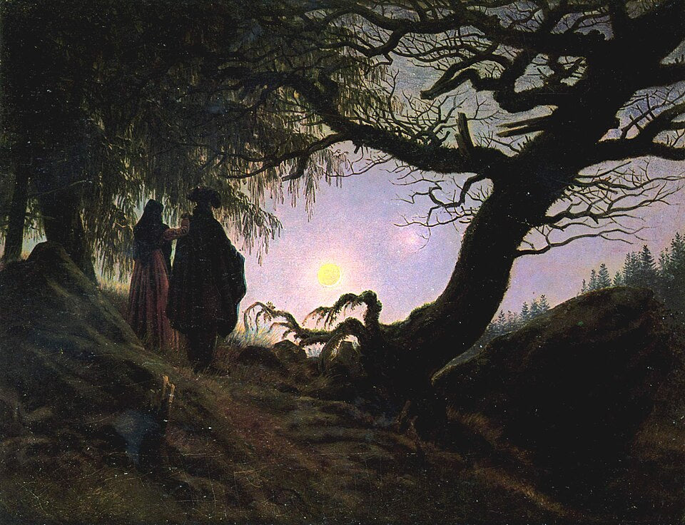 Caspar David Friedrich Man and Woman Contemplating the Moon - Hand Painted Oil Painting