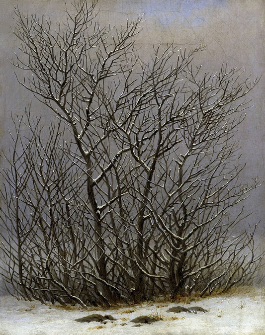 Caspar David Friedrich Trees and Bushes in the Snow - Hand Painted Oil Painting
