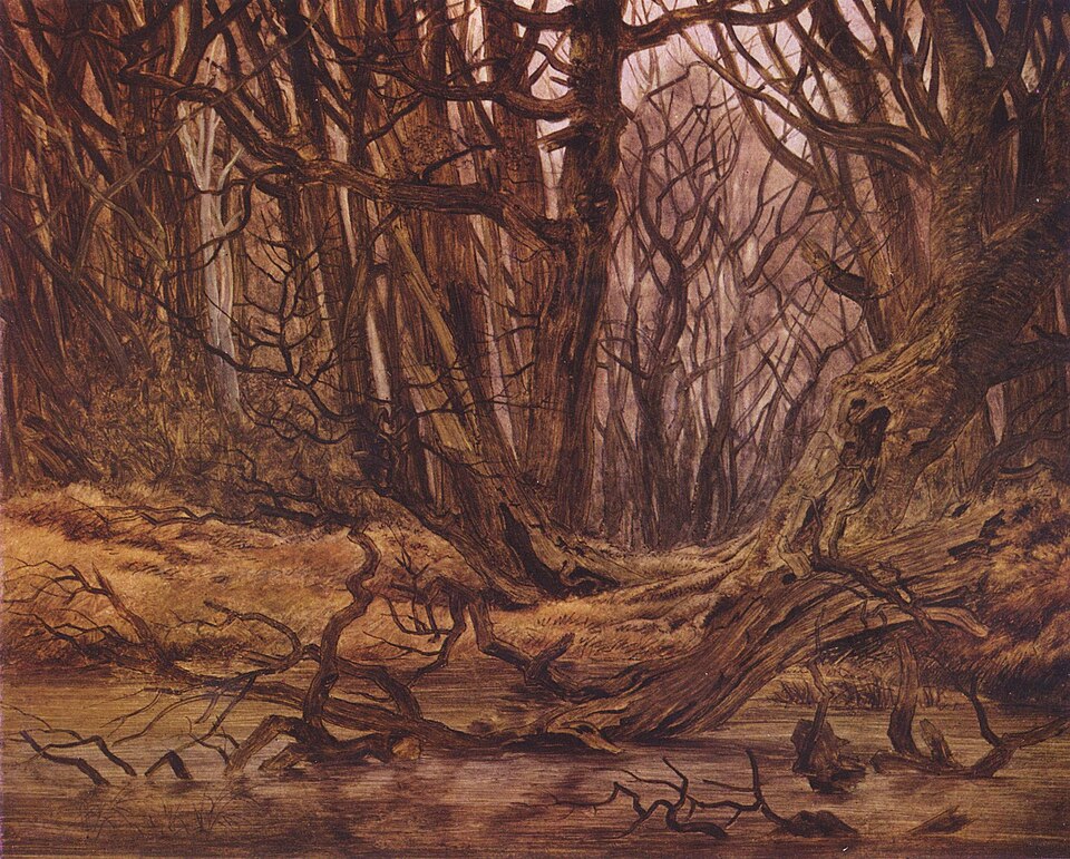 Caspar David Friedrich Forest in Late Autumn - Hand Painted Oil Painting