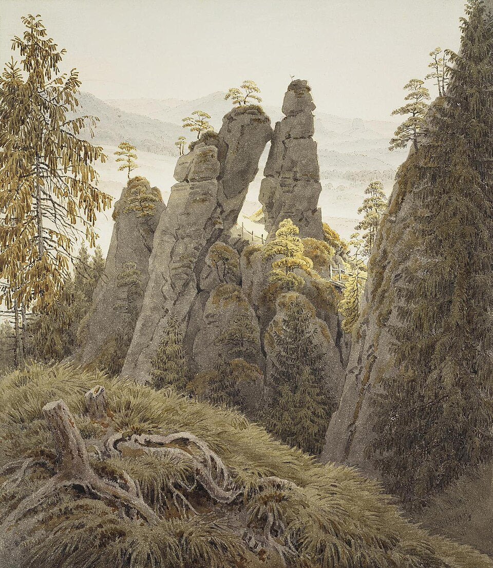 Caspar David Friedrich The Rock Gates in Neurathen - Hand Painted Oil Painting