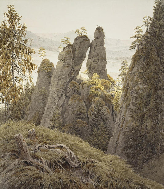 Caspar David Friedrich The Rock Gates in Neurathen - Hand Painted Oil Painting