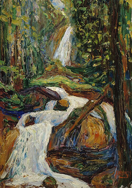 Wassily Kandinsky Kochel – Waterfall I - Hand Painted Oil Painting