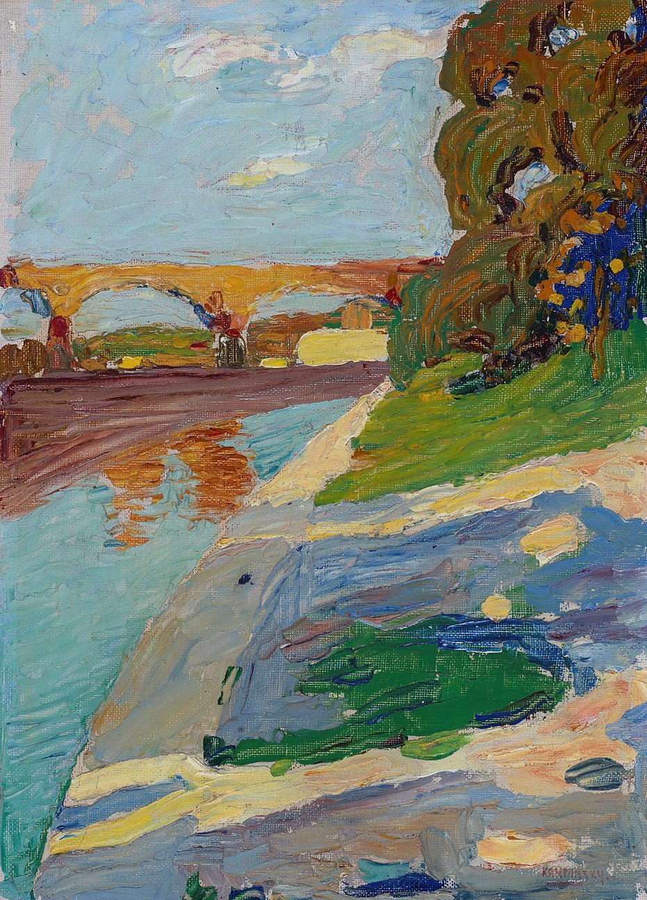 Wassily Kandinsky Munich – The Isar - Hand Painted Oil Painting