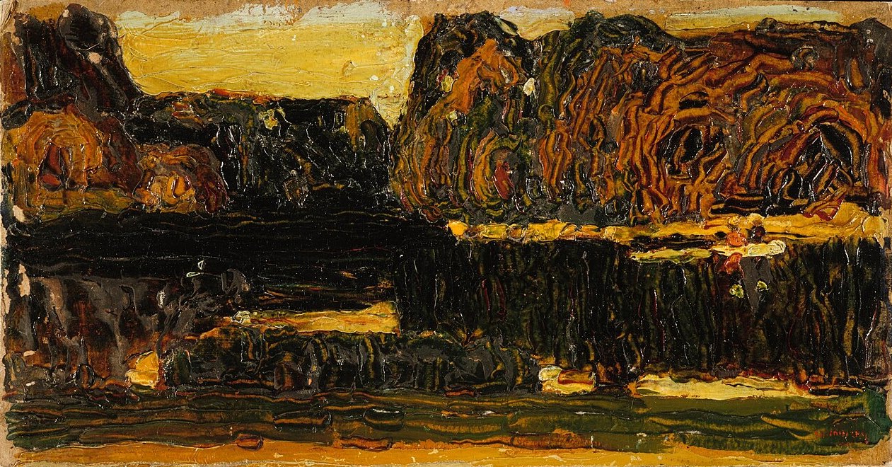 Wassily Kandinsky Munich, English Garden, Lake with Dinghy - Hand Painted Oil Painting