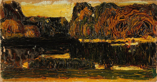 Wassily Kandinsky Munich, English Garden, Lake with Dinghy - Hand Painted Oil Painting