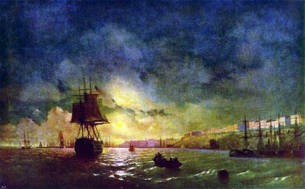  Ivan Constantinovich Aivazovsky Odessa at Night - Hand Painted Oil Painting