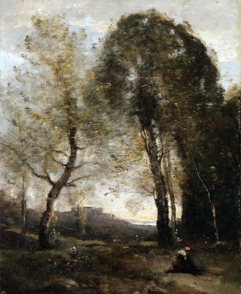  Jean-Baptiste-Camille Corot Souvenir of Italy - Hand Painted Oil Painting