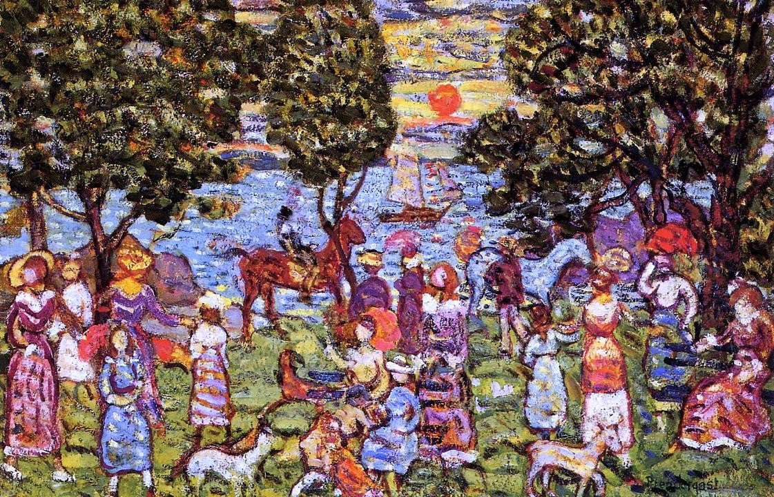  Maurice Prendergast Sunset - Hand Painted Oil Painting