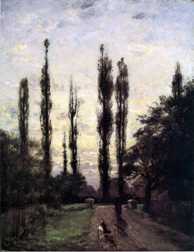  Theodore Clement Steele Evening, Poplars - Hand Painted Oil Painting