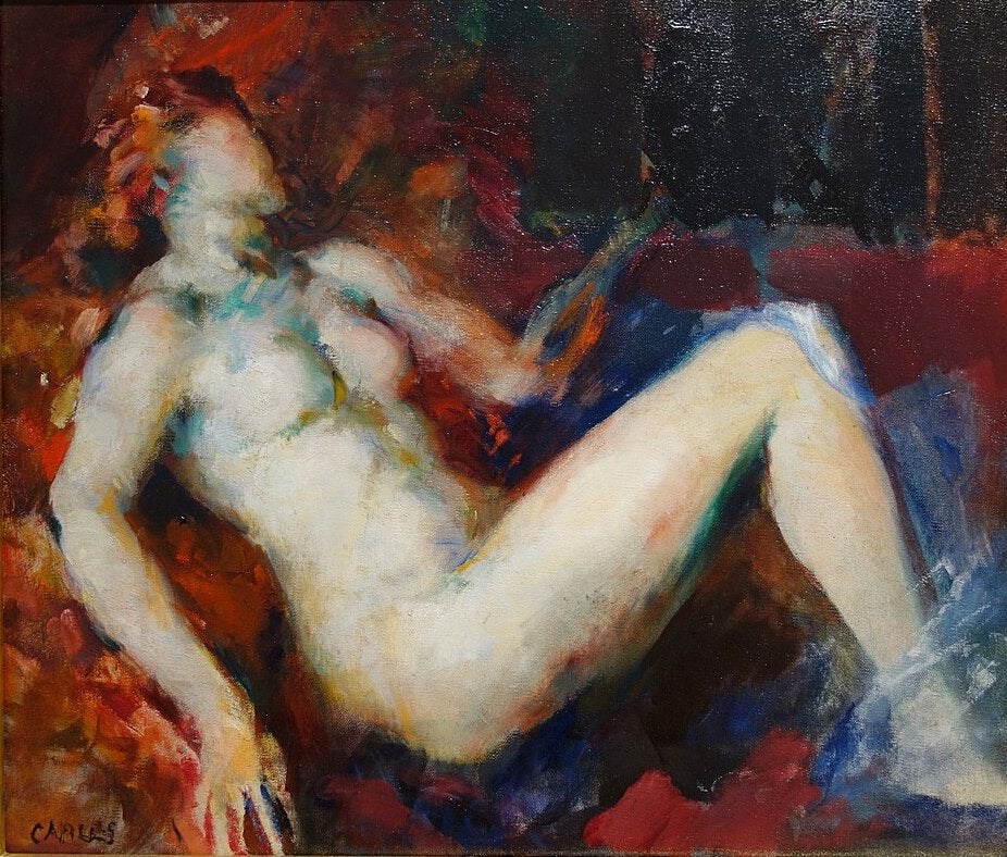 Arthur Beecher Carles Reclining Nude - Hand Painted Oil Painting