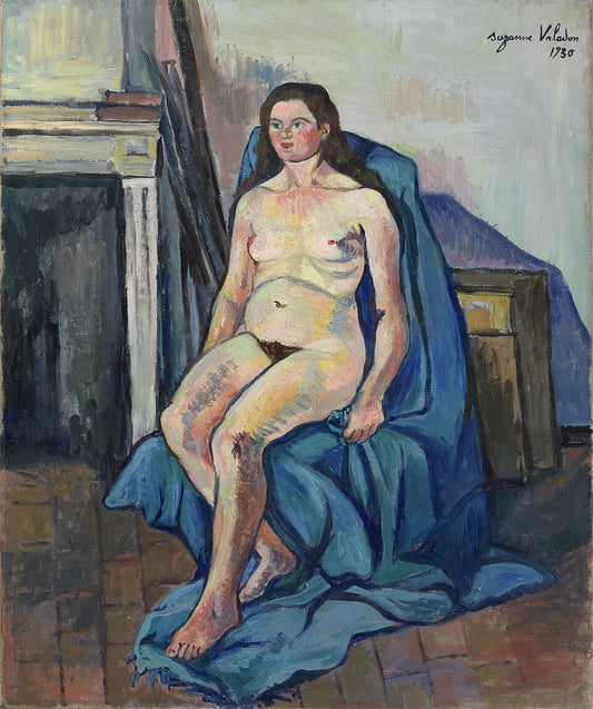 Suzanne Valadon Nude Woman with a Blue Shawl - Hand Painted Oil Painting