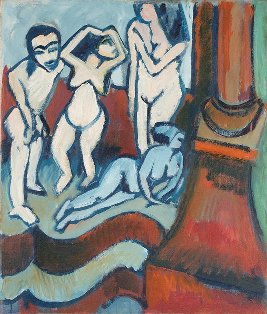 Ernst Ludwig Kirchner Vier Holzplastiken - Hand Painted Oil Painting