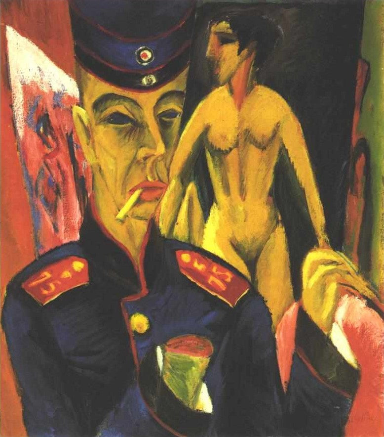 Ernst Ludwig Kirchner Self-Portrait as a Soldier - Hand Painted Oil Painting