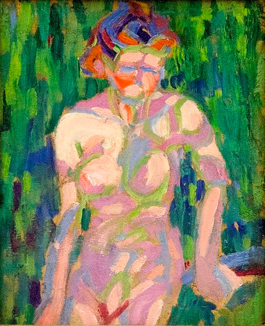 Ernst Ludwig Kirchner Female Nude with Foliage Shadows - Hand Painted Oil Painting