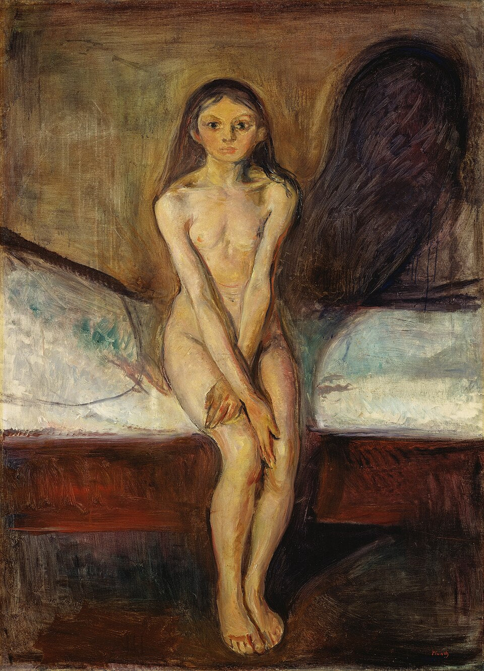 Edvard Munch Puberty - Hand Painted Oil Painting