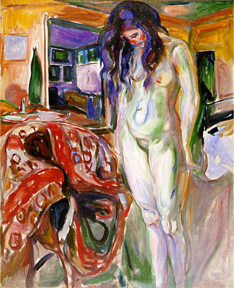 Edvard Munch Model by the Wicker Chair - Hand Painted Oil Painting