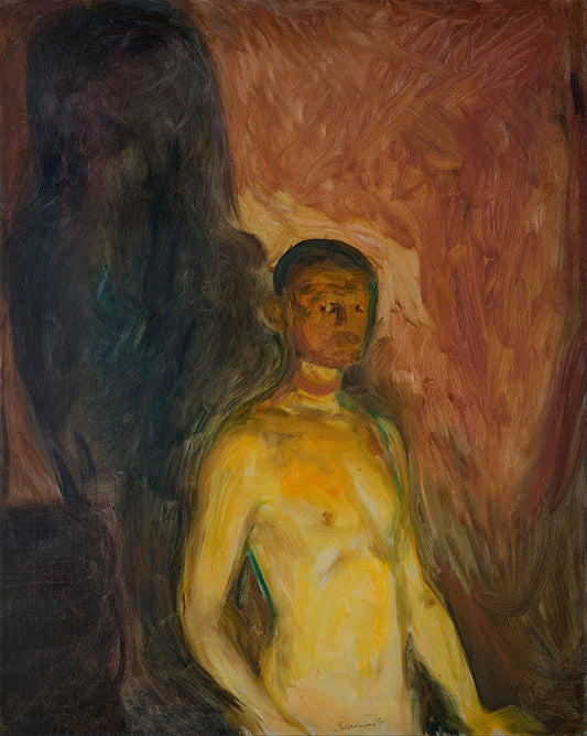 Edvard Munch Self-Portrait in Hell - Hand Painted Oil Painting