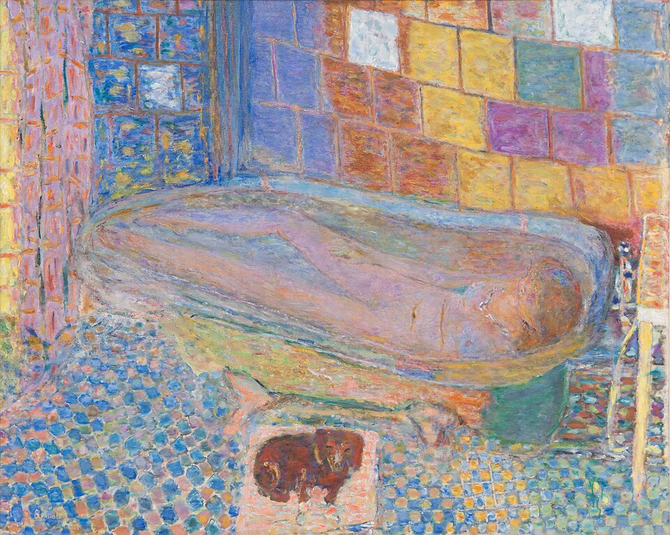 Pierre Bonnard Nude in the Bath and Small Dog - Hand Painted Oil Painting
