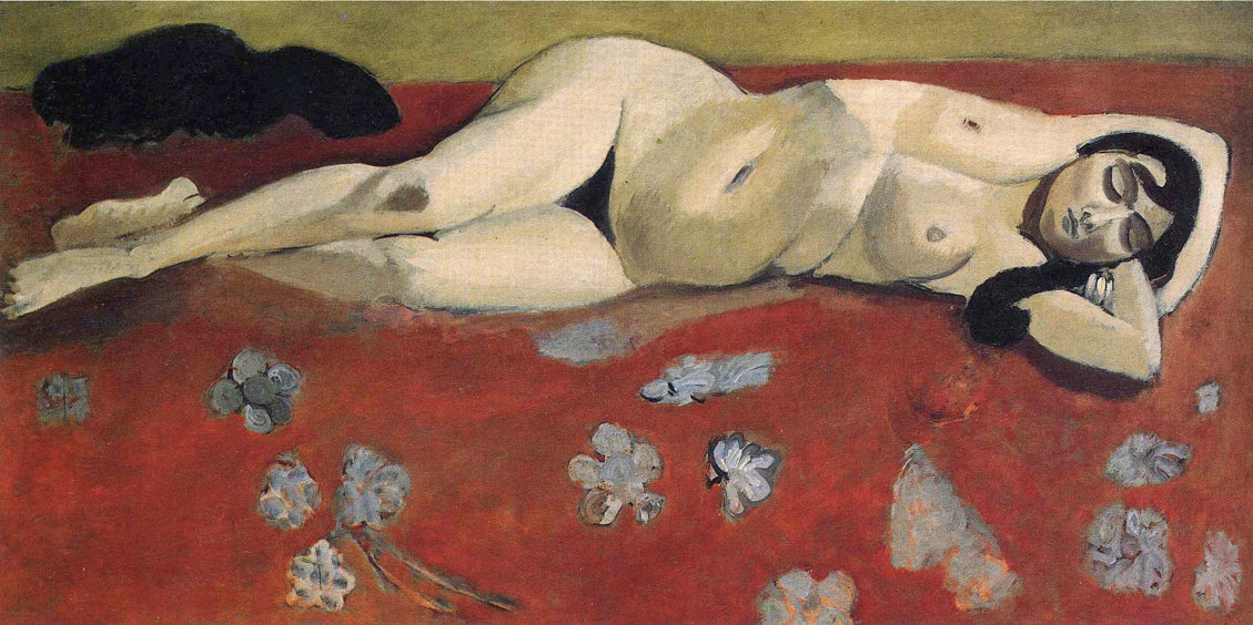 Henri Matisse Sleeping Nude on a Red Background - Hand Painted Oil Painting