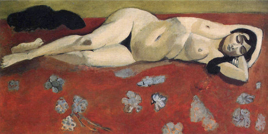 Henri Matisse Sleeping Nude on a Red Background - Hand Painted Oil Painting