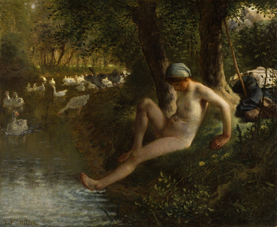 Jean-Francois Millet The Goose Girl - Hand Painted Oil Painting