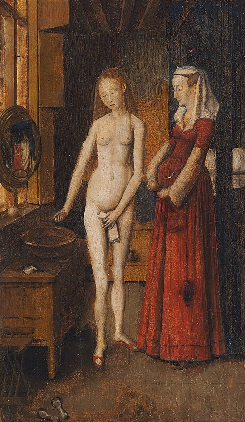 Jan van Eyck Woman Bathing - Hand Painted Oil Painting