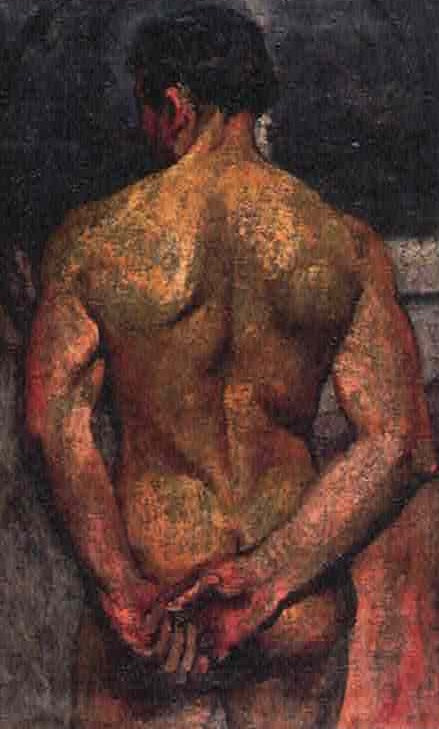 Amrita Sher-Gil Male Torso - Hand Painted Oil Painting
