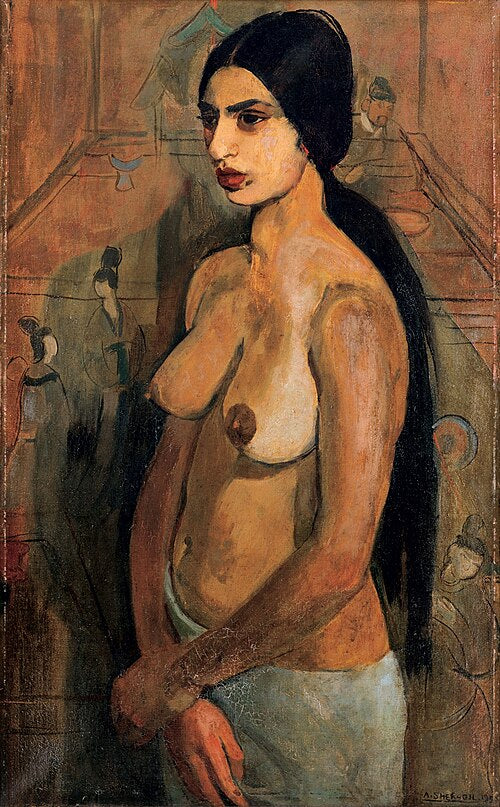 Amrita Sher-Gil Self-Portrait as a Tahitian - Hand Painted Oil Painting