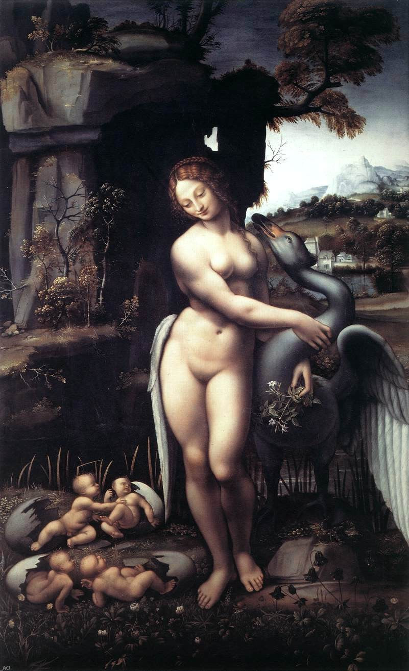  Leonardo Da Vinci Leda - Hand Painted Oil Painting