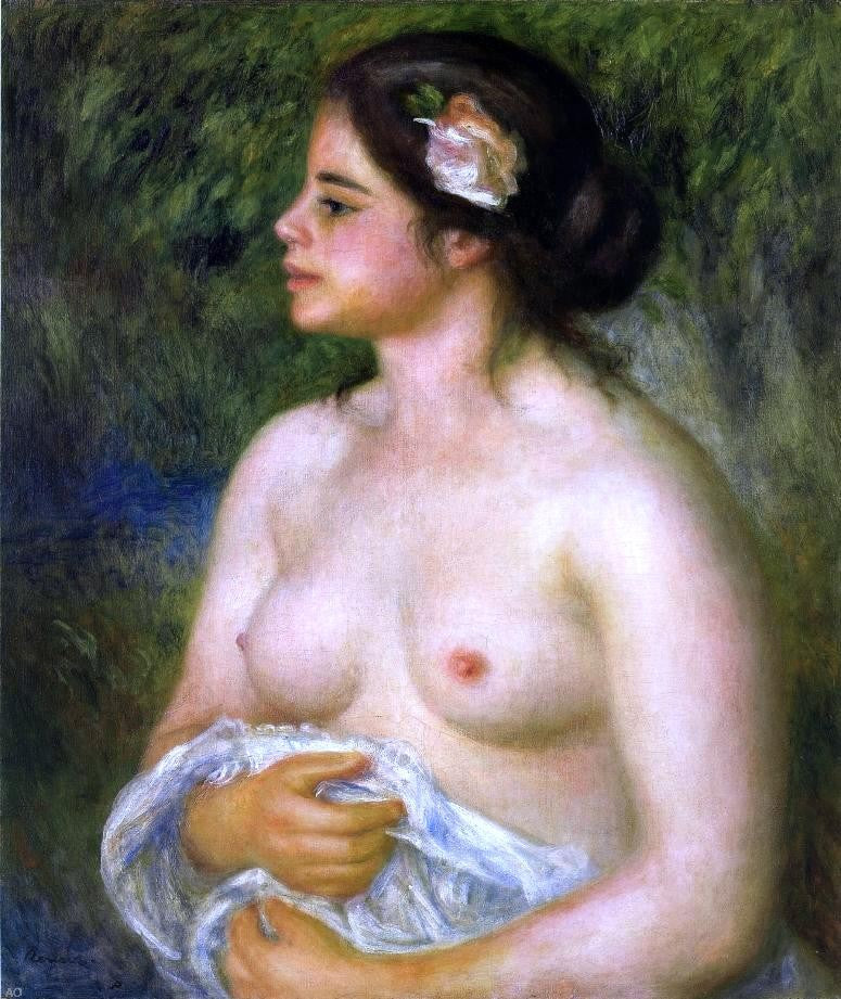  Pierre Auguste Renoir Gabrielle with a Rose (also known as The Sicilian Woman) - Hand Painted Oil Painting