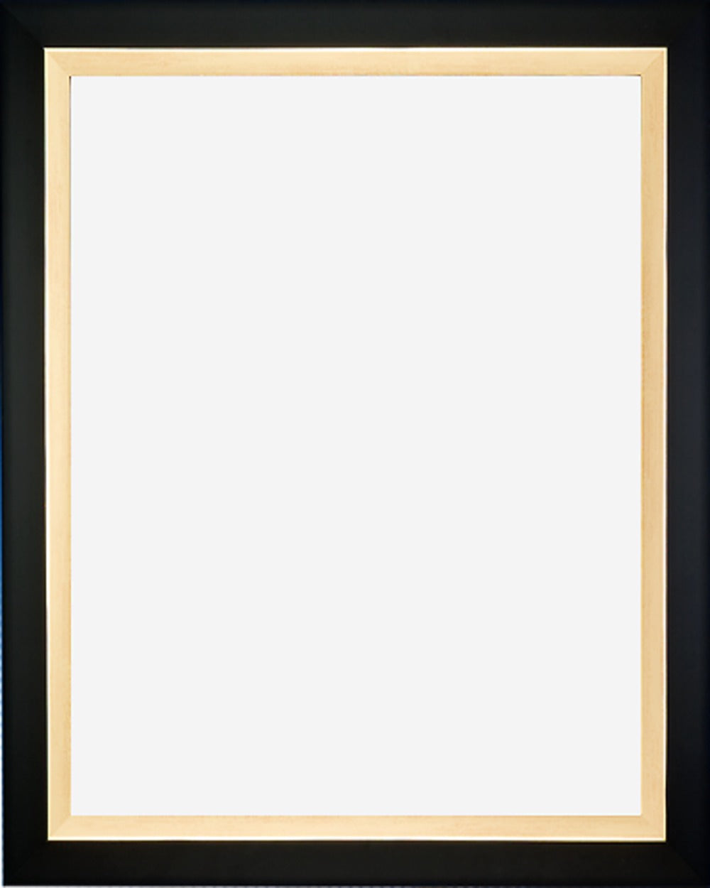 Black with Gold Finish Slope Picture Frame, 2 1/2" wide