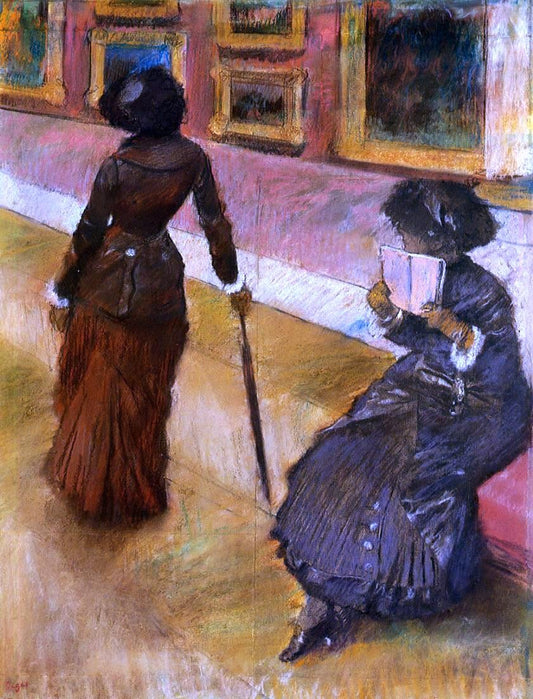  Edgar Degas Mary Cassatt at the Louvre - Hand Painted Oil Painting