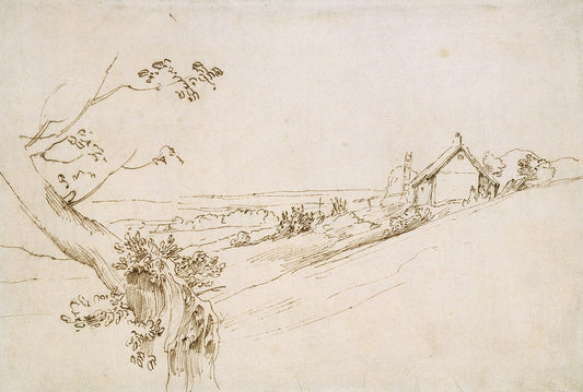 Anthony van Dyck Landscape with a Gnarled Tree and a Farm - Hand Painted Oil Painting