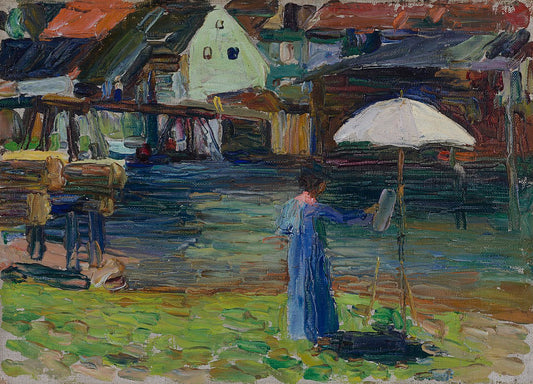 Wassily Kandinsky Kallmunz – Gabriele Munter Painting I - Hand Painted Oil Painting