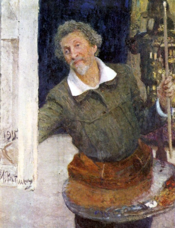  Ilia Efimovich Repin Self-portrait at work - Hand Painted Oil Painting