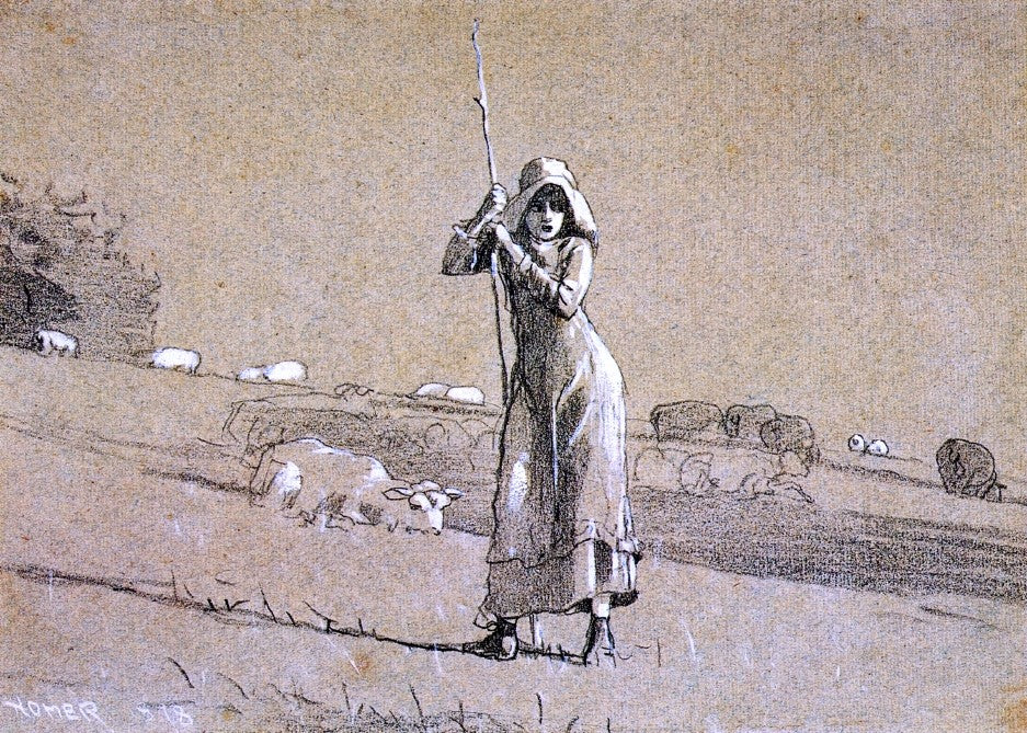  Winslow Homer The Shepherdess - Hand Painted Oil Painting