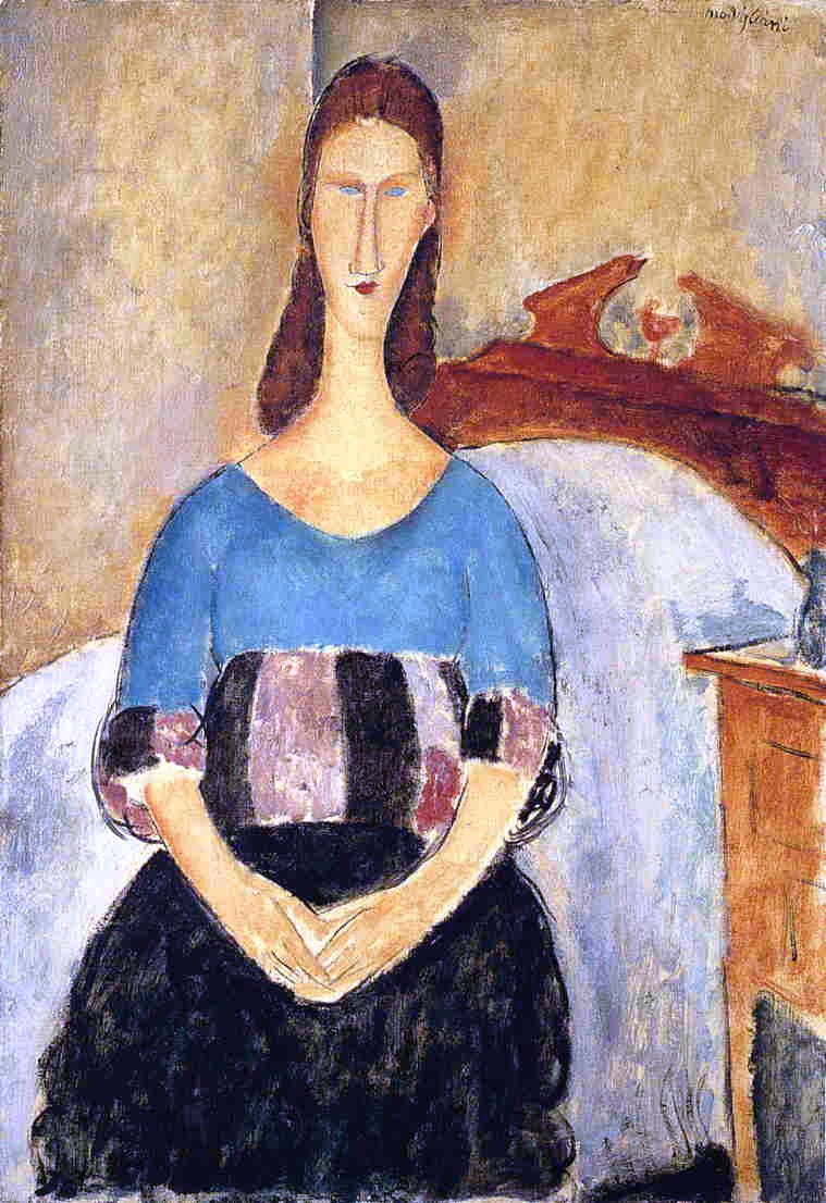  Amedeo Modigliani Jeanne Hebuterne - Hand Painted Oil Painting
