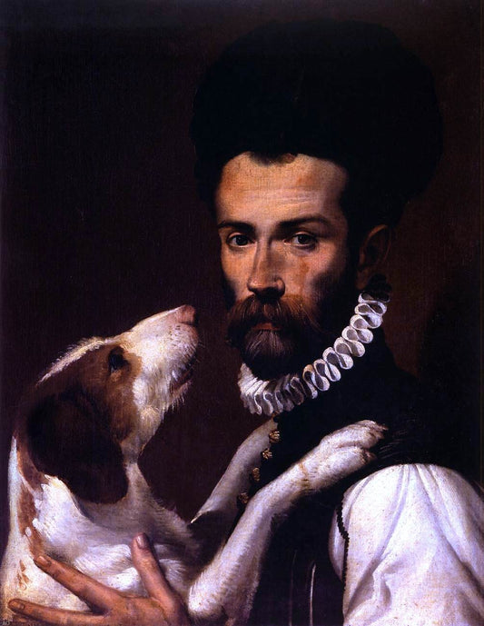  Bartolomeo Passerotti Portrait of a Man with a Dog (detail) - Hand Painted Oil Painting