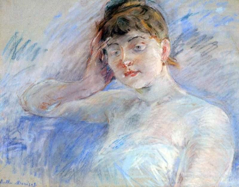  Berthe Morisot Young Woman in White (also known as Isabelle Lemmonier) - Hand Painted Oil Painting
