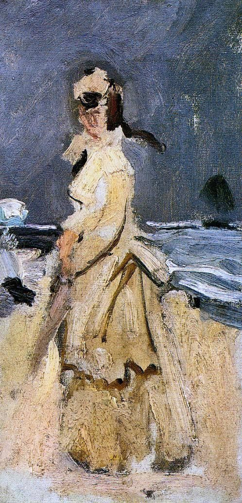  Claude Oscar Monet Camille on the Beach - Hand Painted Oil Painting
