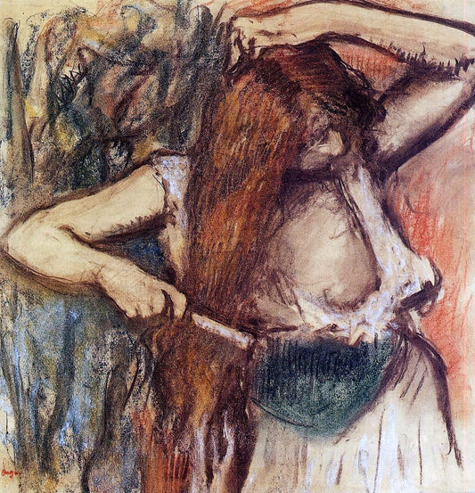  Edgar Degas Woman Combing Her Hair - Hand Painted Oil Painting