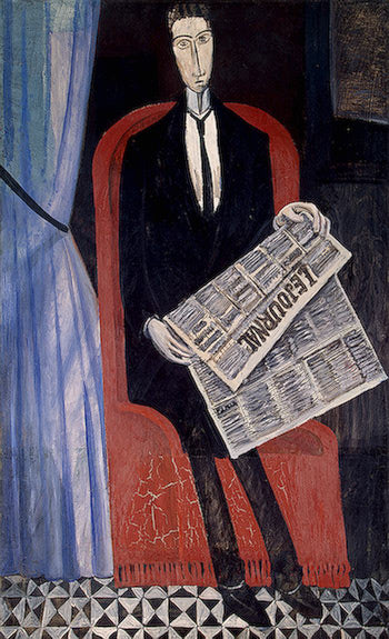 Andre Derain Portrait of a Man with a Newspaper - Hand Painted Oil Painting