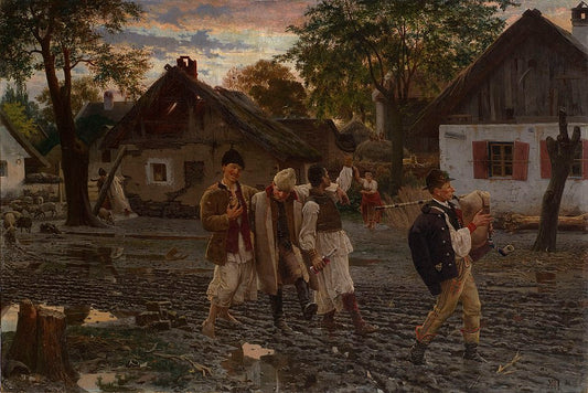 Uros Predic Happy Brothers - Hand Painted Oil Painting