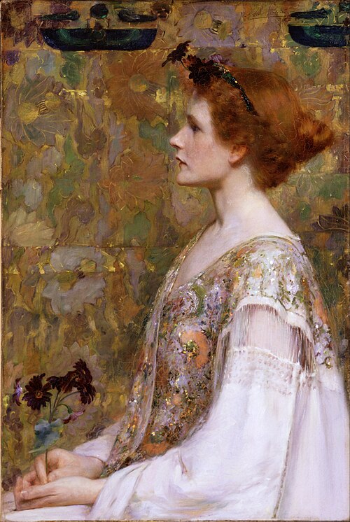 Albert Herter Woman with Red Hair - Hand Painted Oil Painting
