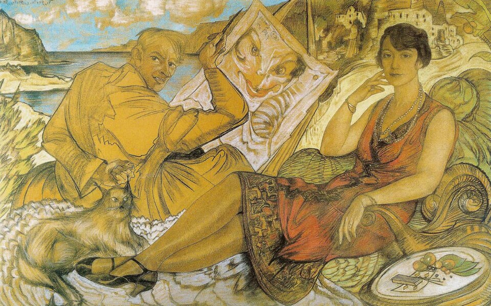 Stanislaw Ignacy Witkiewicz Self-Portrait with Mrs. Maryla Grosmanowa - Hand Painted Oil Painting