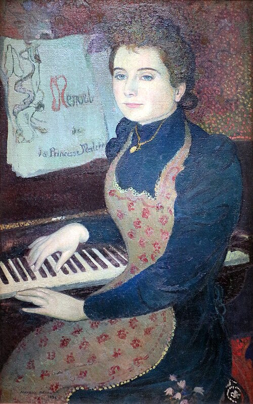 Maurice Denis Marthe at the Piano - Hand Painted Oil Painting