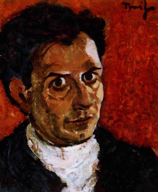 Nicolae Tonitza Self-Portrait - Hand Painted Oil Painting