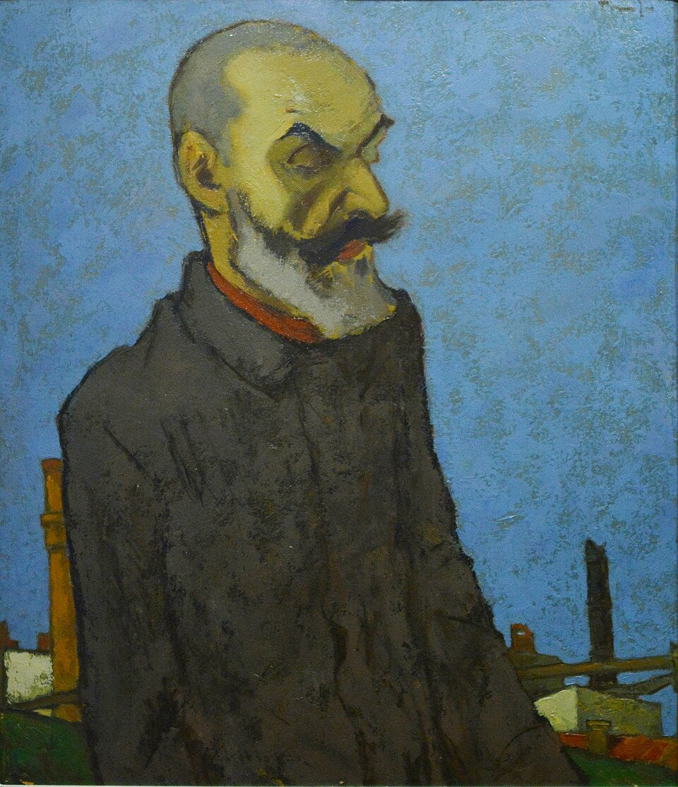 Nicolae Tonitza The Man of a New World, portrait of Gala Galaction - Hand Painted Oil Painting