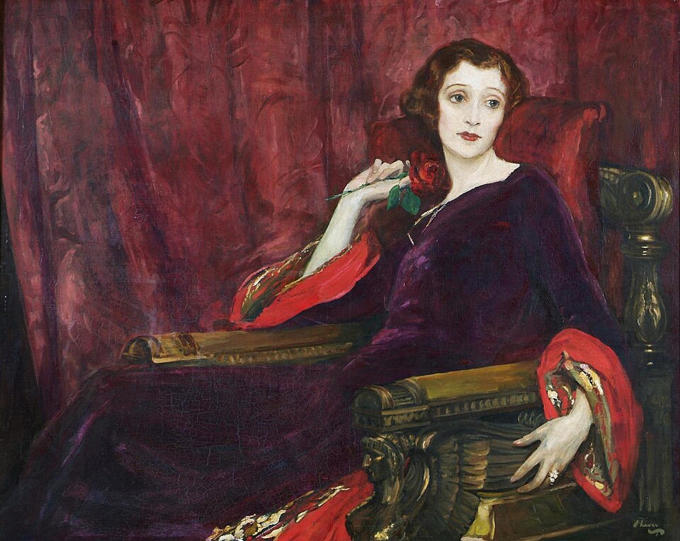 John Lavery Hazel Lavery - The Red Rose - Hand Painted Oil Painting